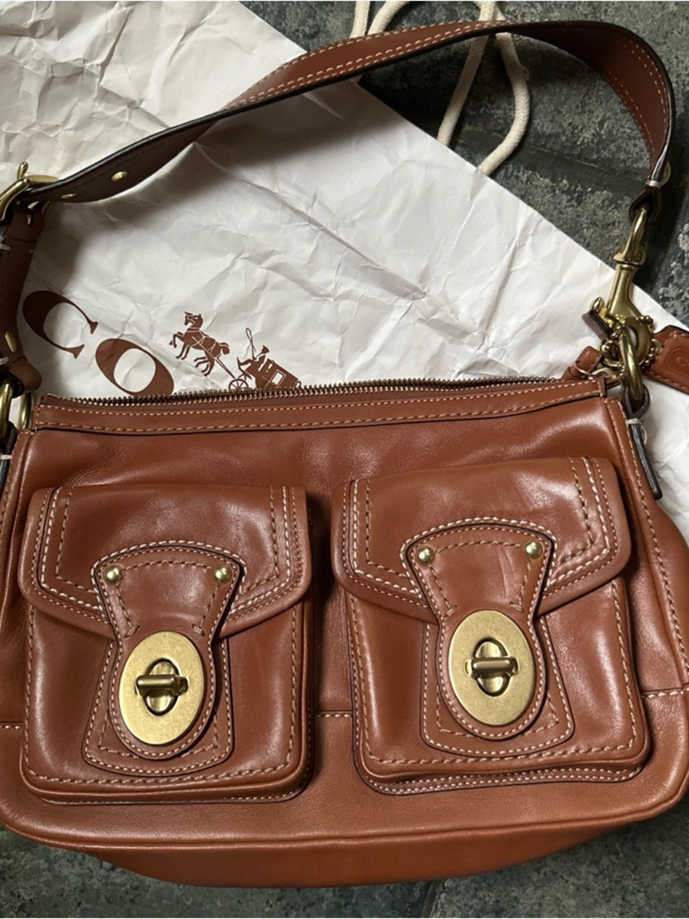 Coach Double Turnlock Legacy Shoulder Bag F12868 HTF NWOT!! New!! - Picture 2 of 15